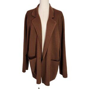J. Crew Brown Eloise Wool Blend Sweater Blazer Style BA552 Women's Size XL